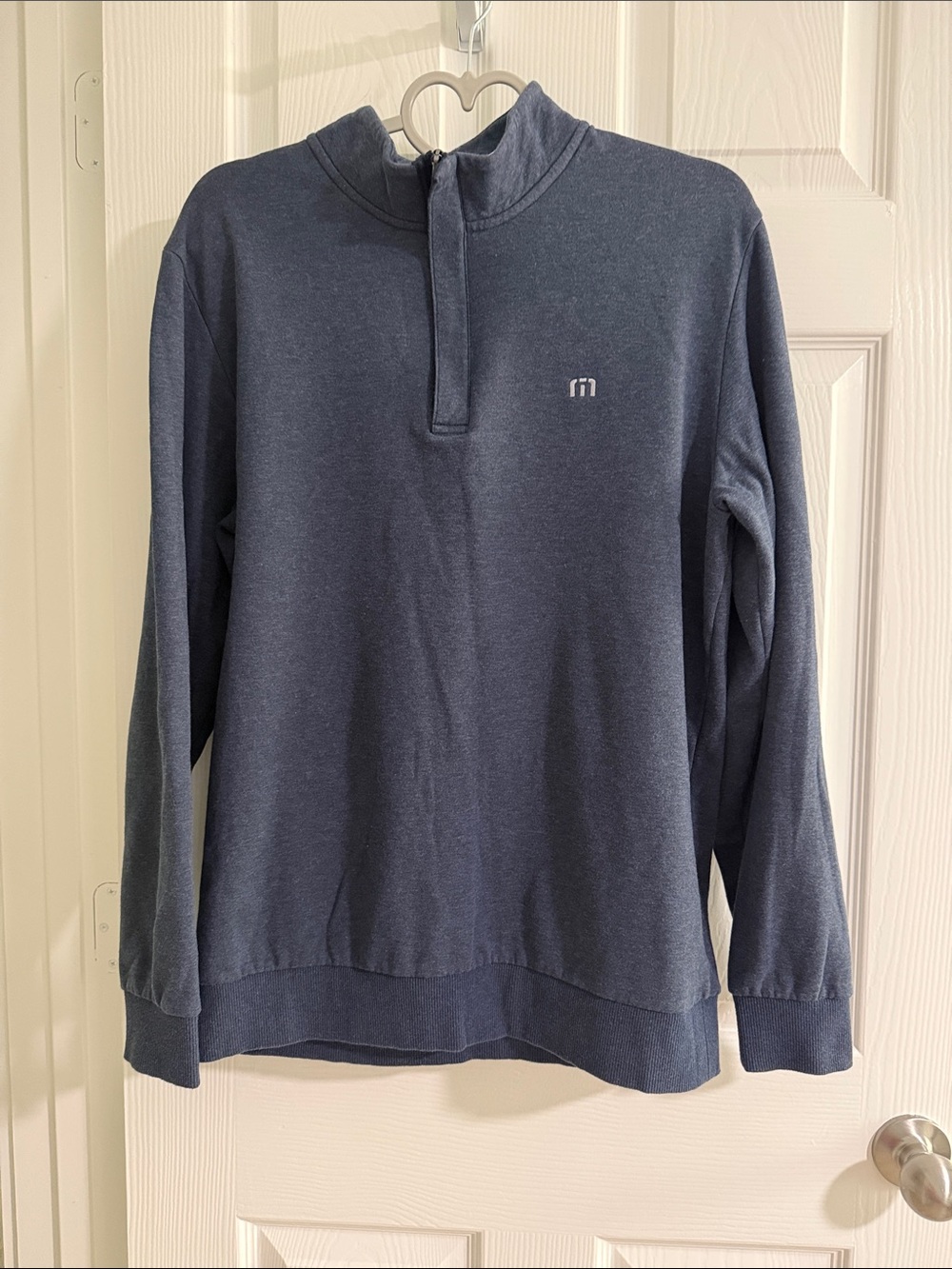 TravisMathew Navy Pullover with Script Logo
